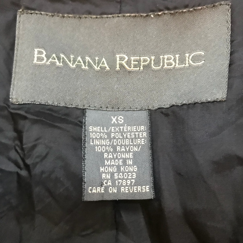 Banana Republic Black Trench Coat Jacket Size XS - Picture 7 of 7